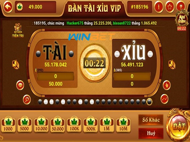 tài xỉu sảnh rồng